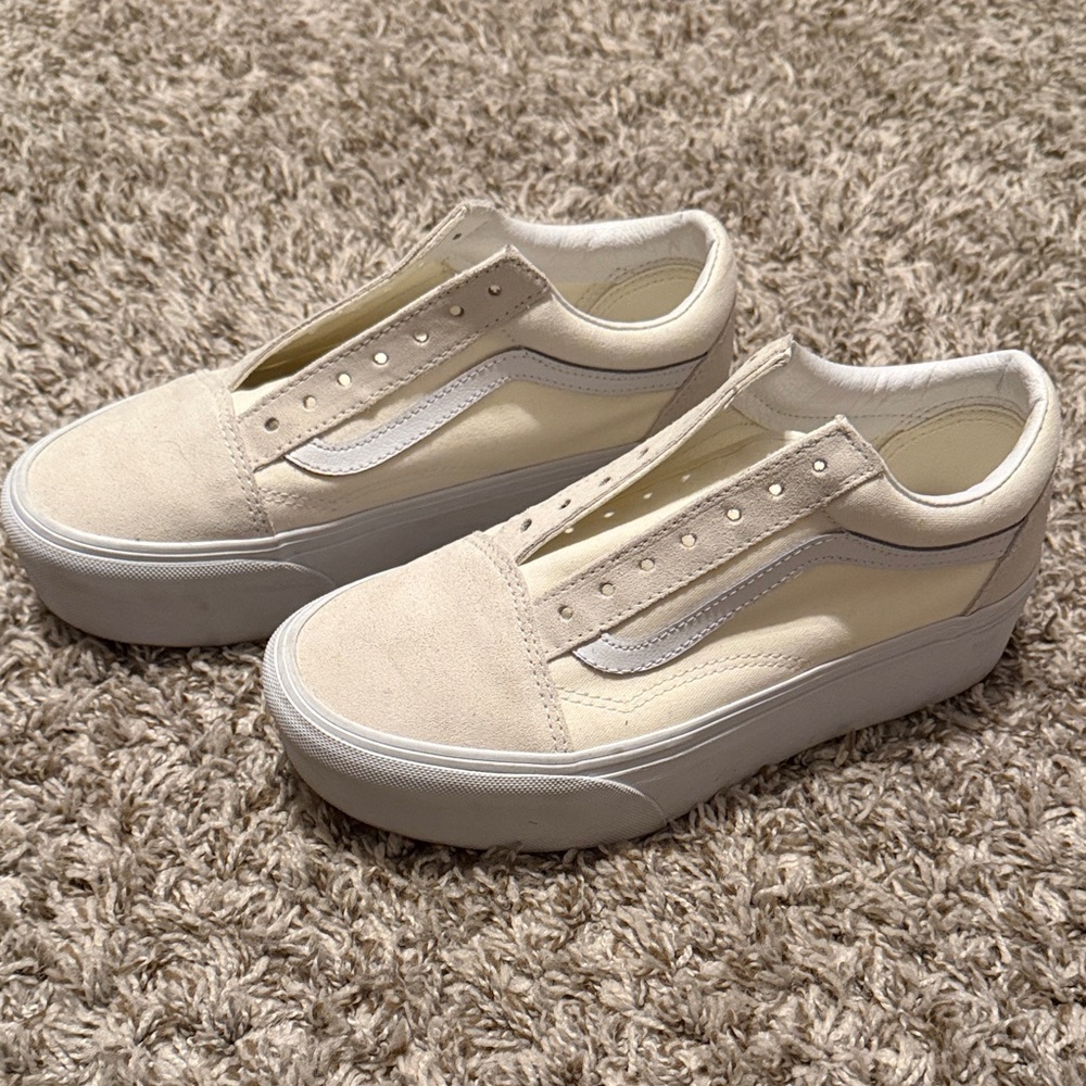 Women's Cream Slip-On VANS platform